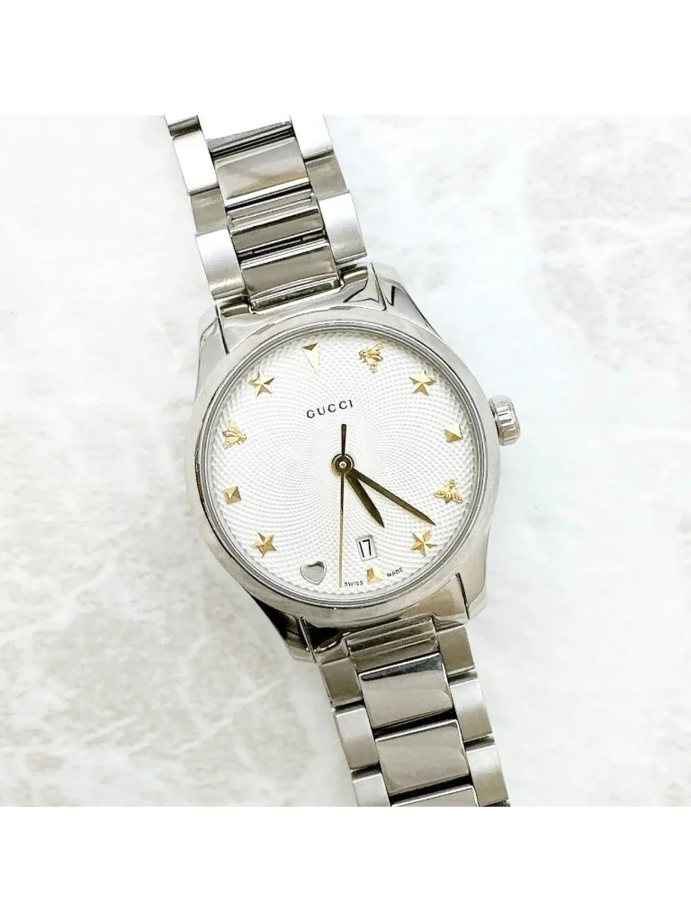 Gucci G-Timeless 126.5 Watch Quartz Stainless Steel